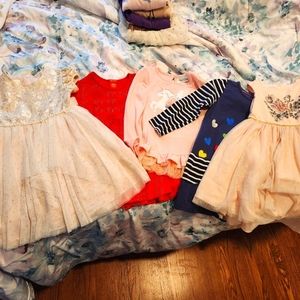 Lot of 5 Little Girls Dresses, Size 4T